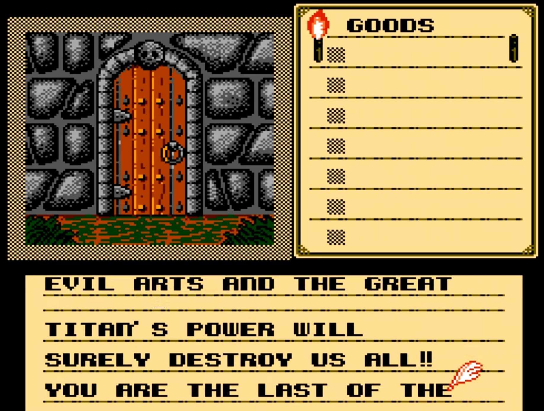 Before entering the castle in Shadowgate NES