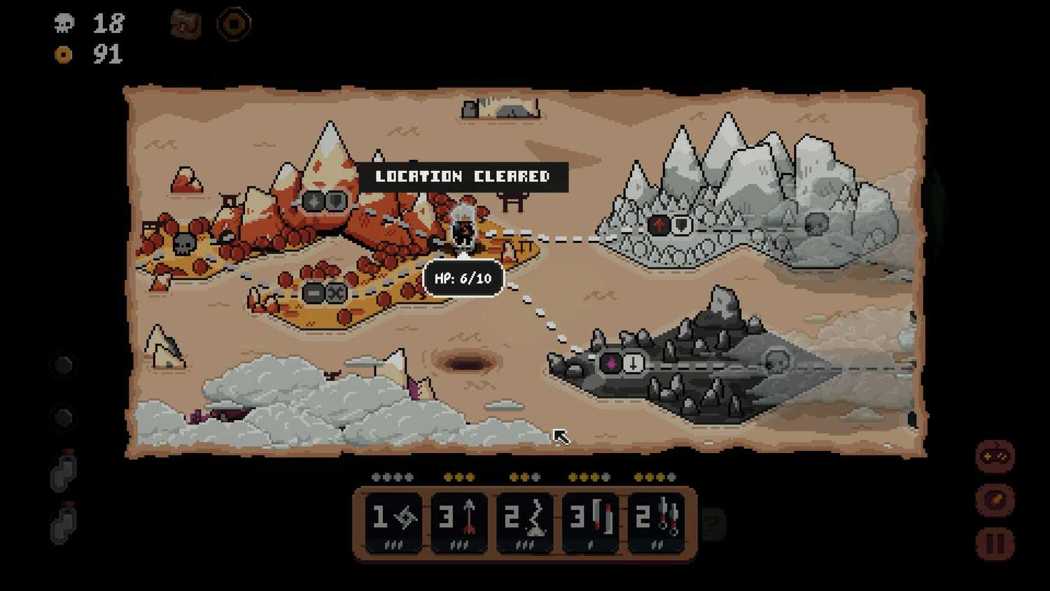 Shogun Showdown map selection screen