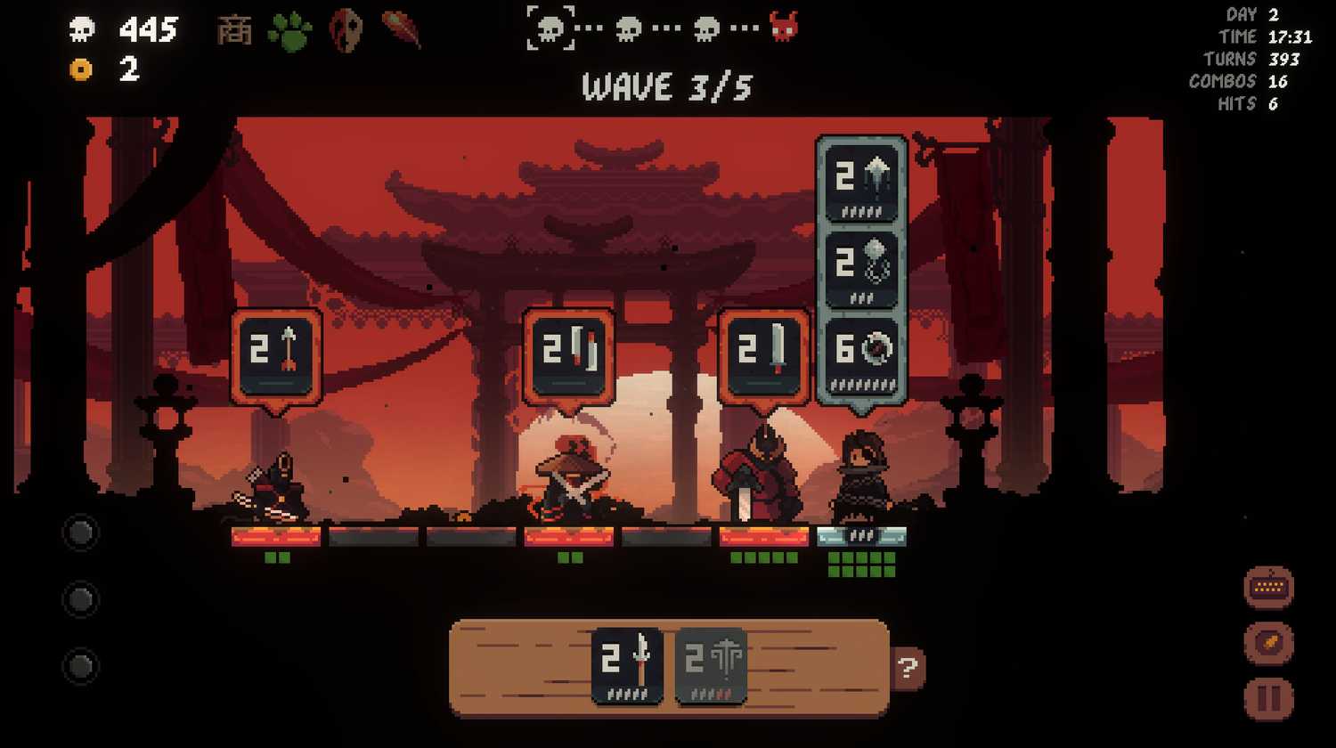 Shogun Showdown three weapon attack queued up