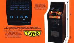 A promo image of the Space Invaders arcade cabinet.
