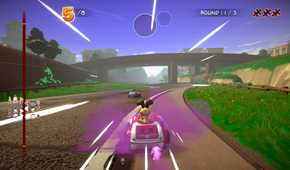 An image of Odie racing in Garfield Kart - Furious Racing