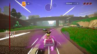 An image of Odie racing in Garfield Kart - Furious Racing