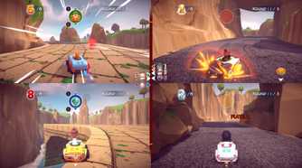 An official screenshot of Garfield Kart - Furious Racing's multiplayer