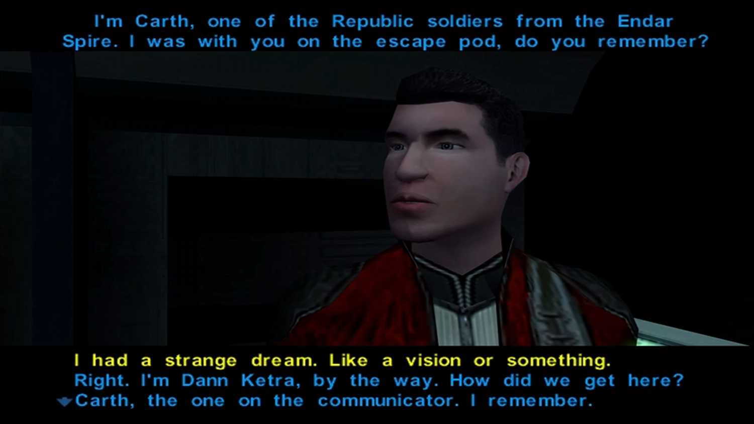 A screenshot of gameplay of Star Wars Knights of the Old Republic.