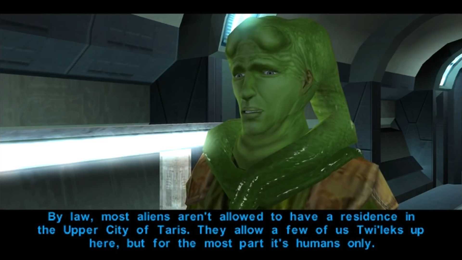 A screenshot of gameplay of Star Wars Knights of the Old Republic.