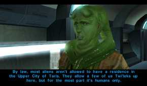 A screenshot of gameplay of Star Wars Knights of the Old Republic.