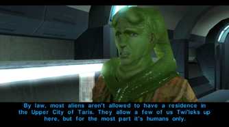 A screenshot of gameplay of Star Wars Knights of the Old Republic.