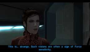 A screenshot of gameplay of Star Wars Knights of the Old Republic.