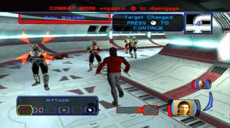 Star Wars KOTOR Sith Soldier in a ship hallway