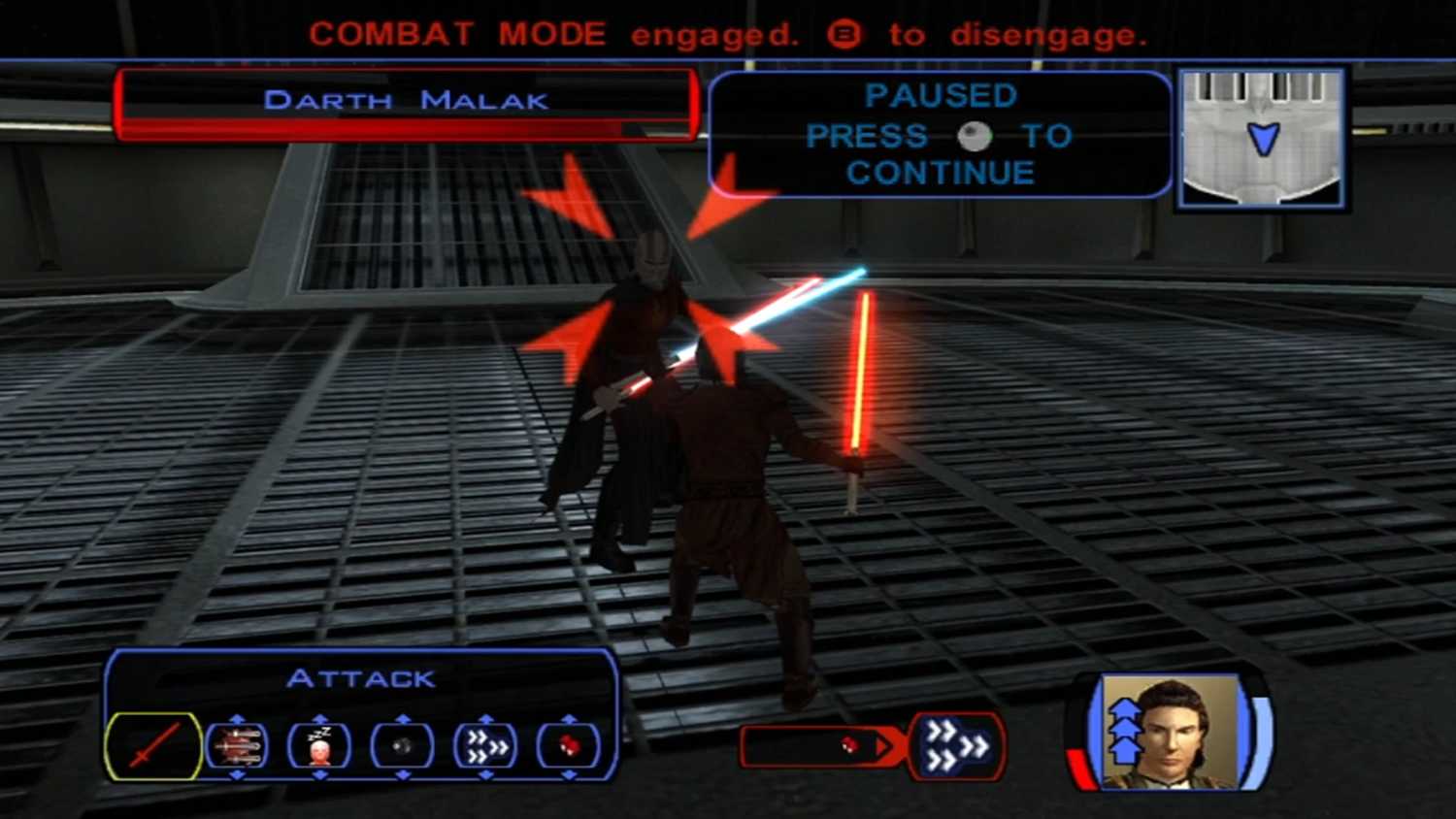 Star Wars KOTOR battling Darth Malak