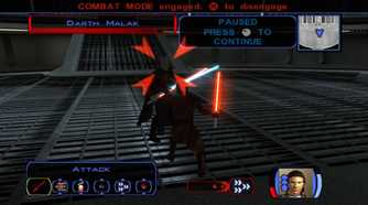 Star Wars KOTOR battling Darth Malak