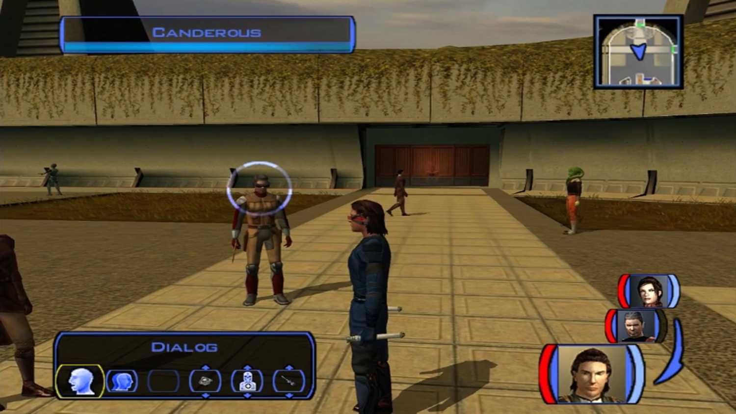 A screenshot of gameplay of Star Wars Knights of the Old Republic.