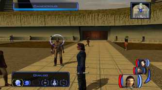A screenshot of gameplay of Star Wars Knights of the Old Republic.