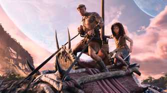 Ark 2 vin diesel and girl on dinosaur