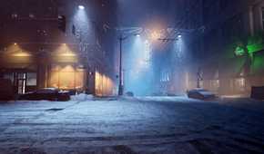 Vampire Masquerade Bloodlines 2 snow falling in the city streets