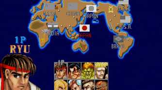 A screenshot of gameplay of Street Fighter 2 The World Warrior
