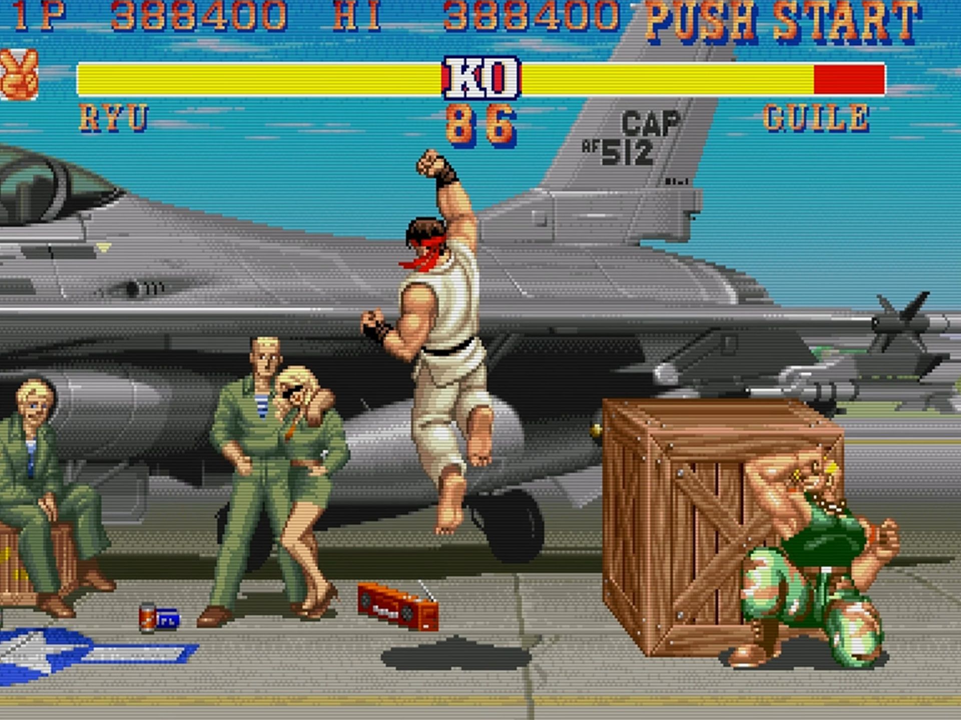 A screenshot of gameplay of Street Fighter 2 The World Warrior