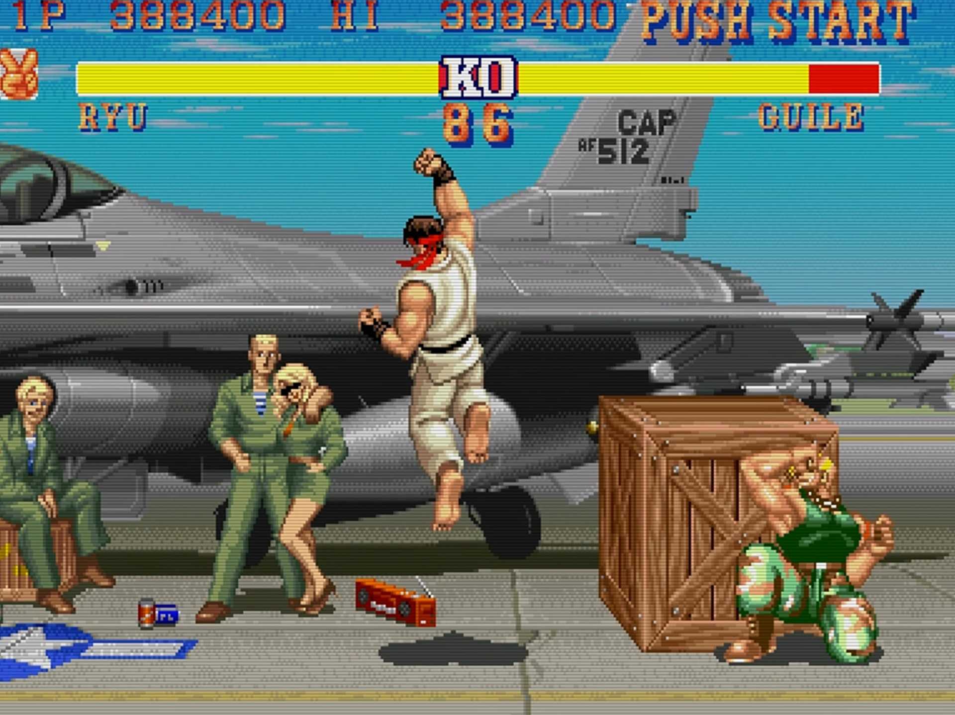 A screenshot of gameplay of Street Fighter 2 The World Warrior