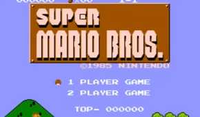 A screenshot of gameplay of Super Mario Bros.