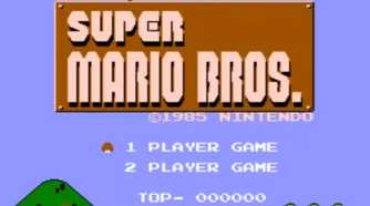 A screenshot of gameplay of Super Mario Bros.