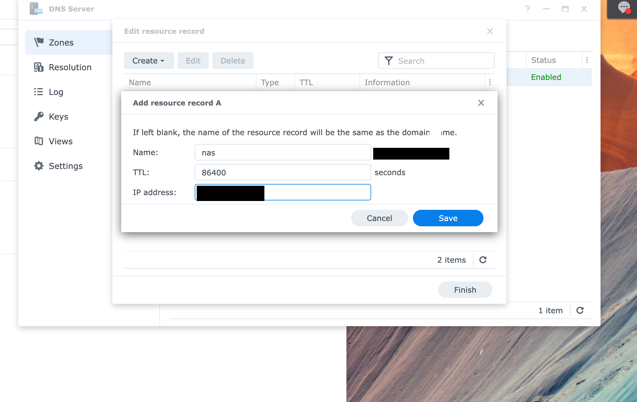 Synology DNS server local DNS