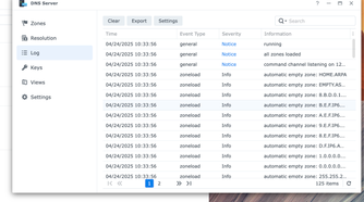 Synology DNS server logs