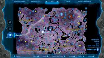 The depths map with all lightroot locations.