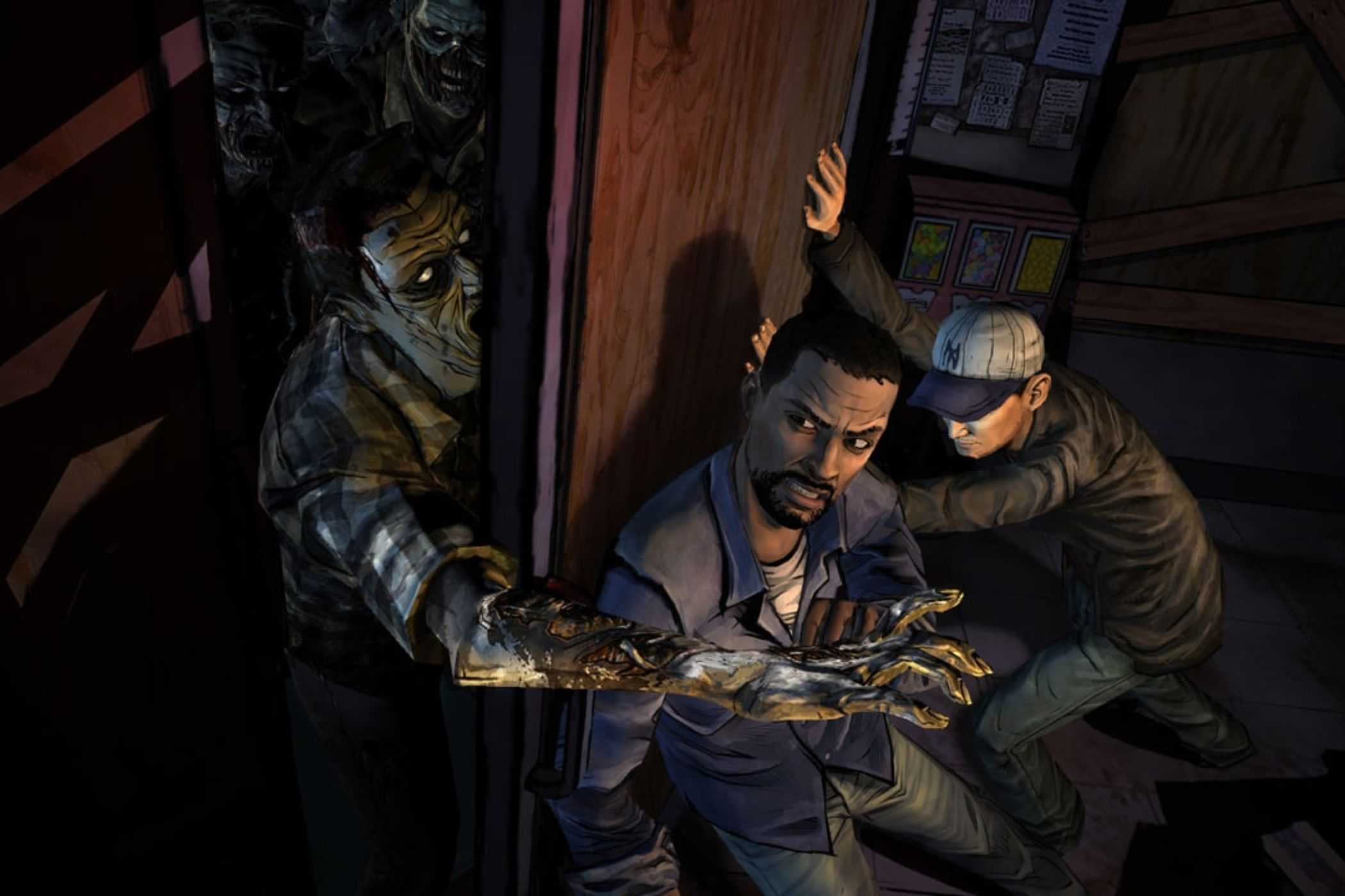 Lee and Glen in Telltale's The Walking Dead Season 1