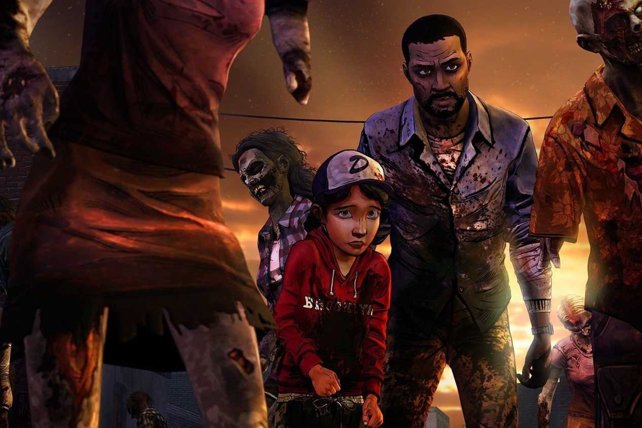 Lee and Clementine in Telltale's The Walking Dead Season 1