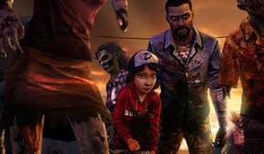 Lee and Clementine in Telltale's The Walking Dead Season 1