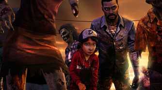Lee and Clementine in Telltale's The Walking Dead Season 1