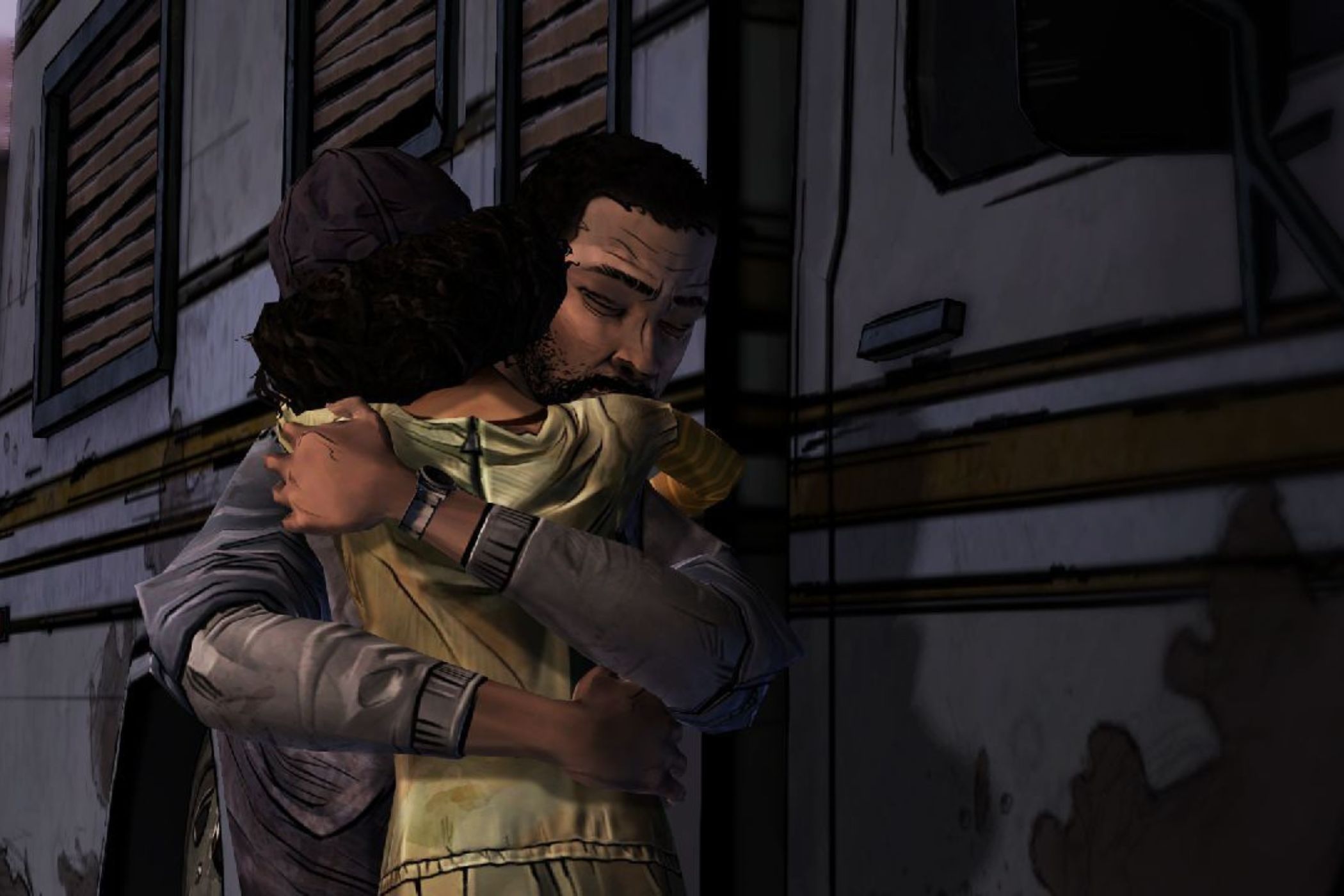 Lee and Clementine in Telltale's The Walking Dead Season 1