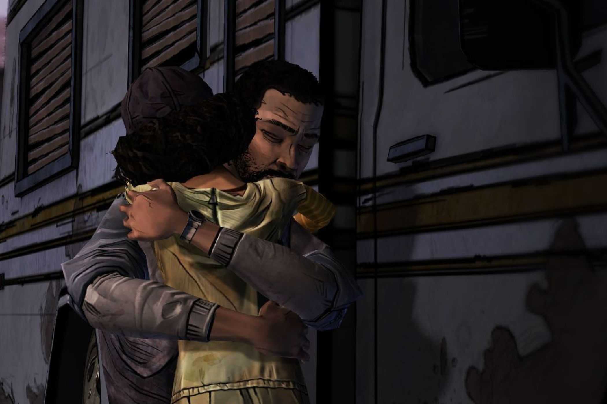 Lee and Clementine in Telltale's The Walking Dead Season 1
