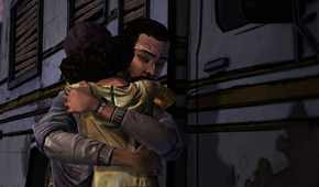 Lee and Clementine in Telltale's The Walking Dead Season 1