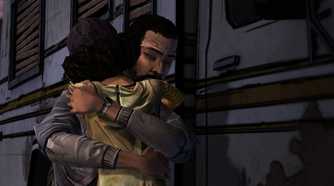 Lee and Clementine in Telltale's The Walking Dead Season 1