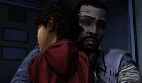 Lee and Clementine at the end of Telltale's The Walking Dead Season 1