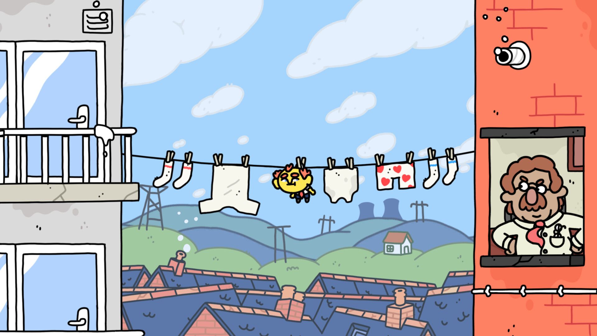 Screenshot from the video game Thank Goodness You're Here!