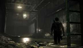 An image from The Evil Within 2, showing the protagonist walking through dark sewers.