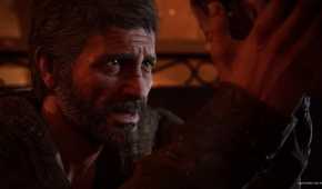 A screenshot from The Last of Us Part I on PC, showing Joel emotionally holding Ellie's face in his hands.