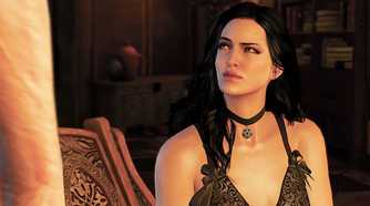 The Witcher 3 Yennefer scene that includes her and Geralt.