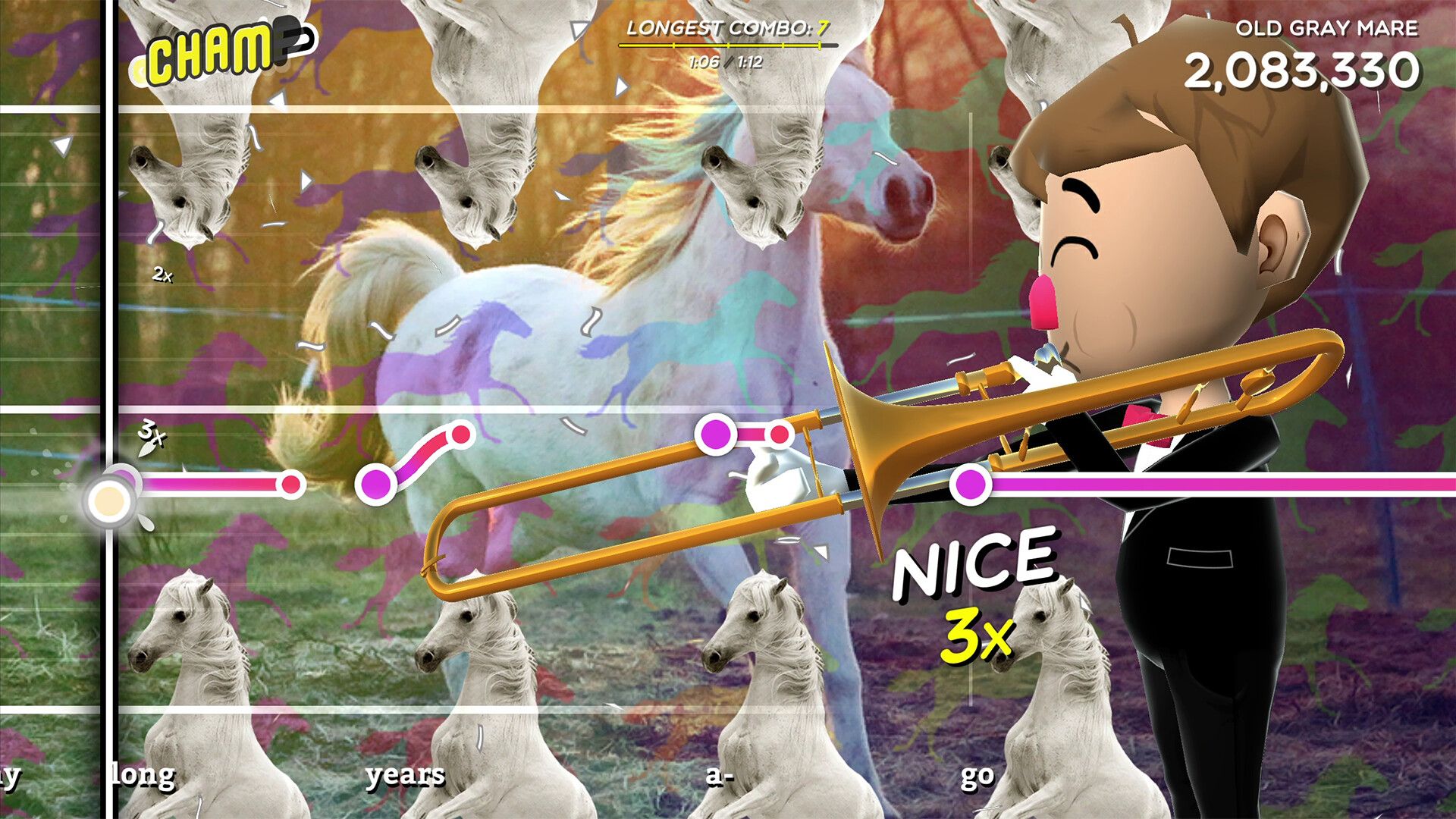 Screenshot from the video game Trombone Champ
