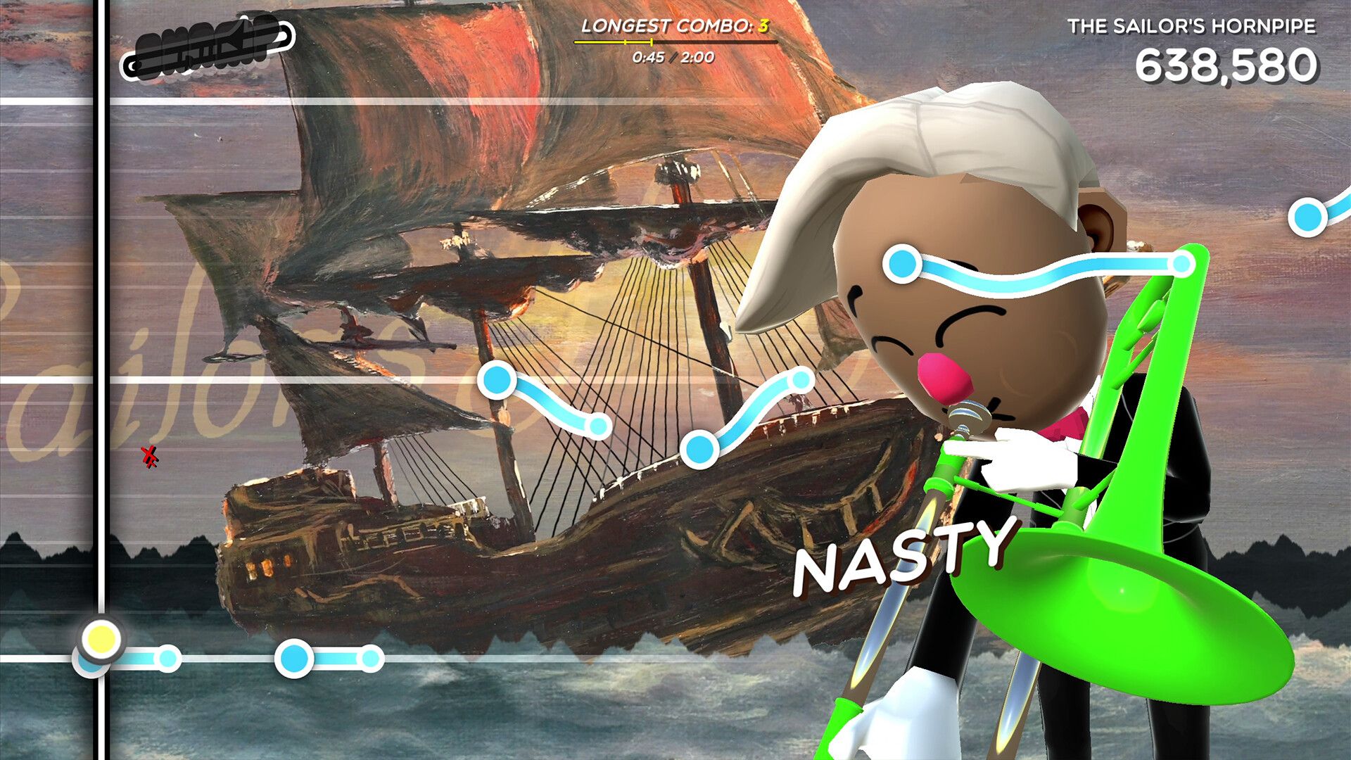 Screenshot from the video game Trombone Champ