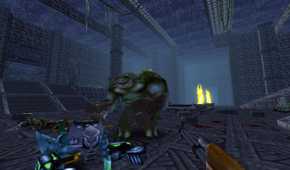 mutants in stone corridor attacking player gunman