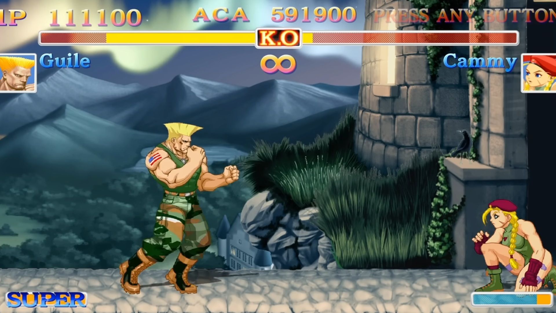 A screenshot of gameplay from Ultra Street Fighter 2.