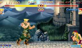 A screenshot of gameplay from Ultra Street Fighter 2.