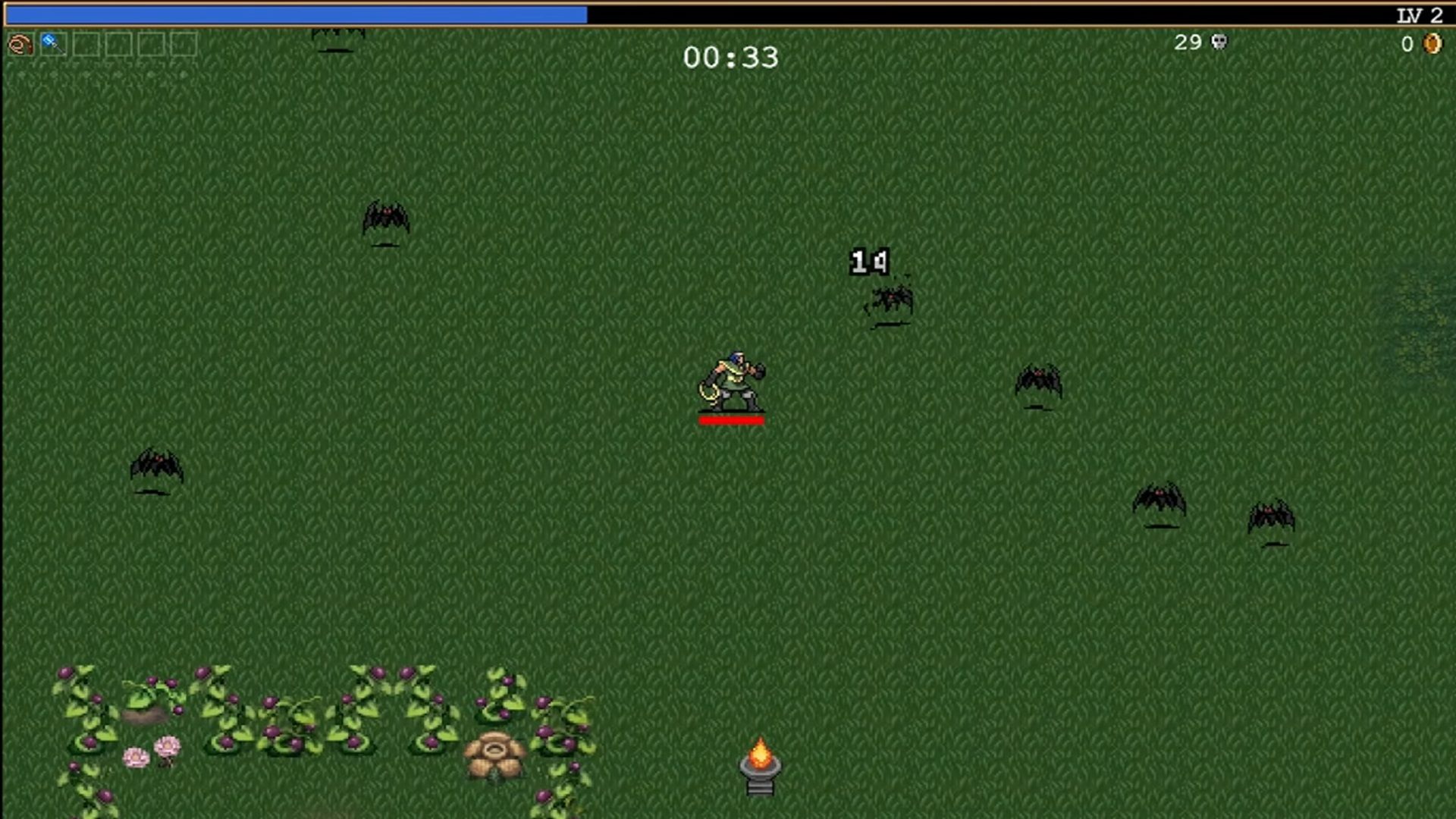 A screenshot of gameplay from Vampire Survivors