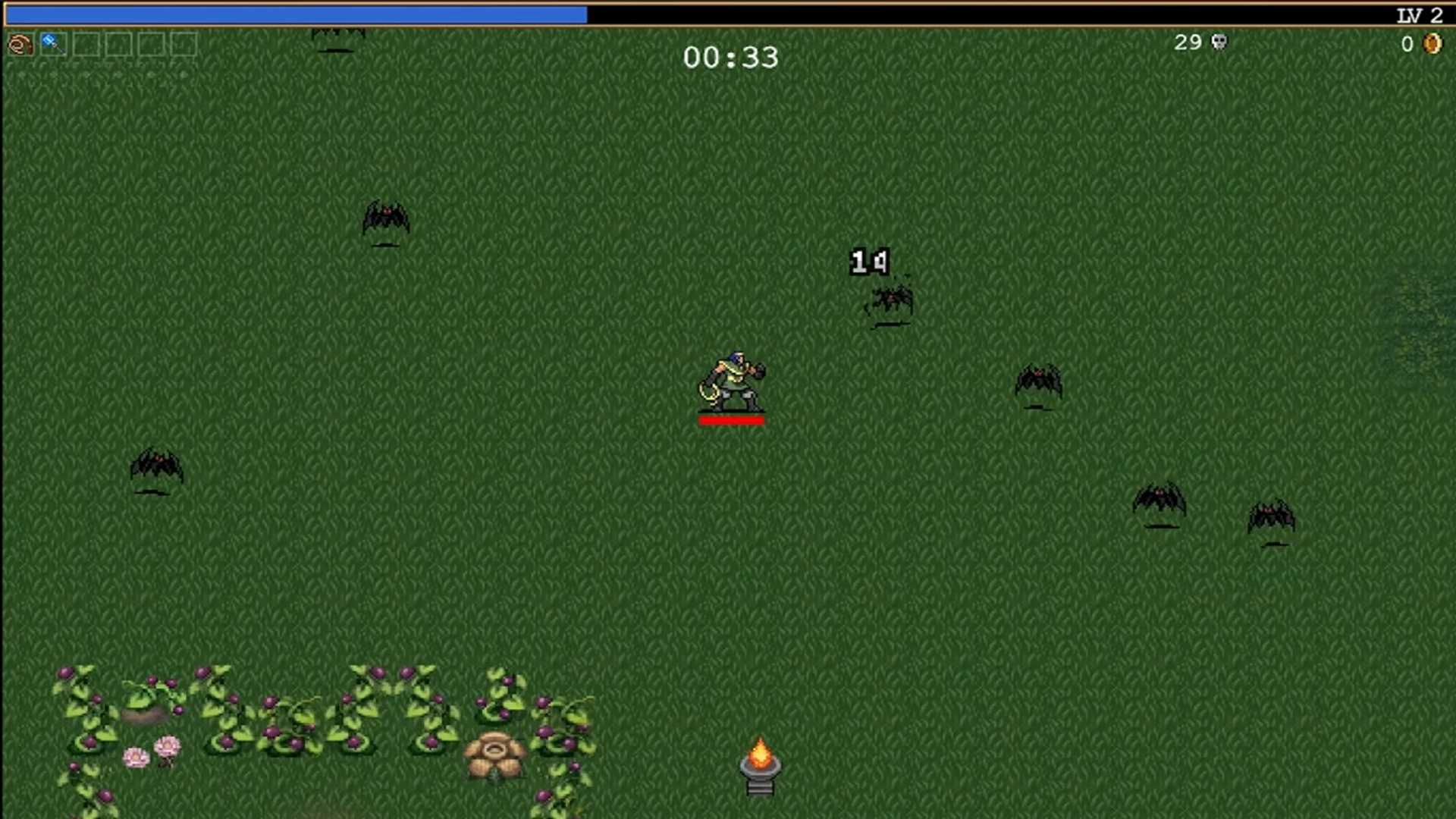 A screenshot of gameplay from Vampire Survivors
