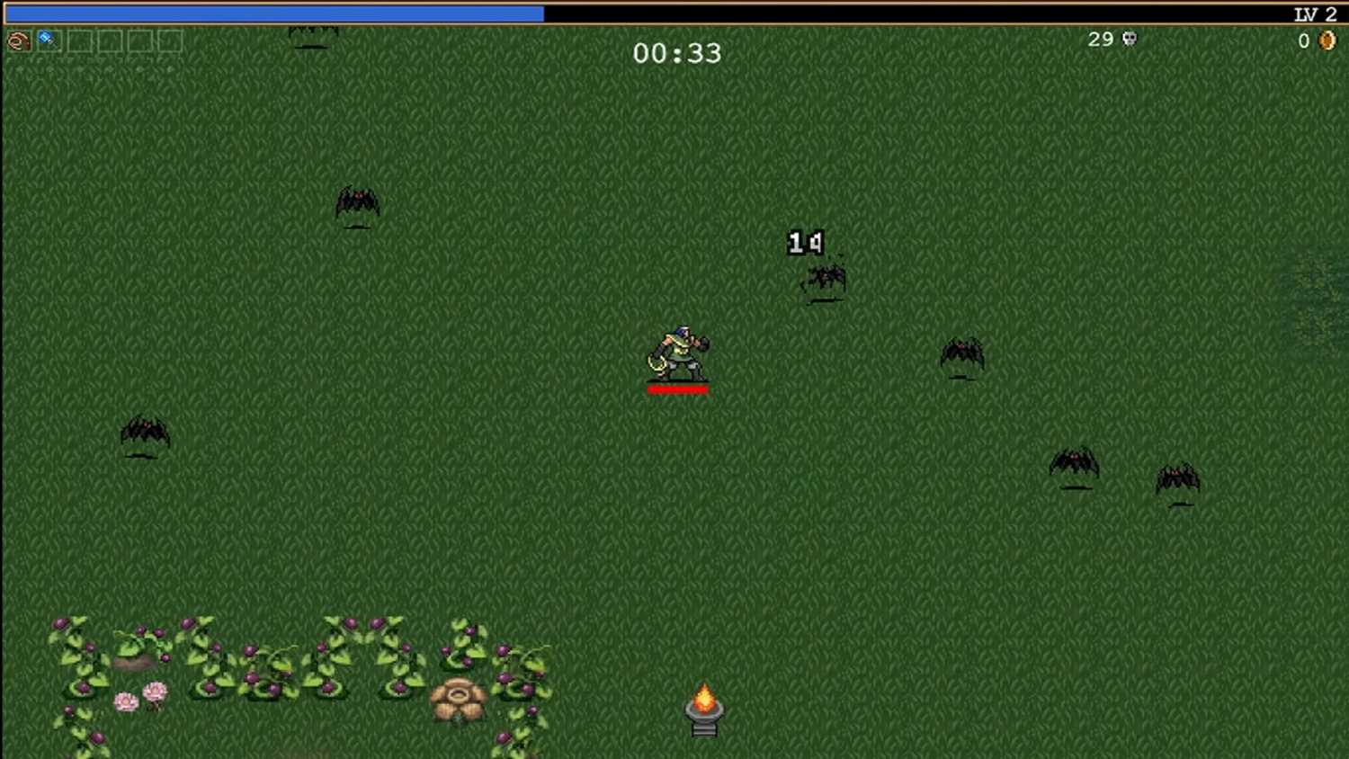 A screenshot of gameplay from Vampire Survivors