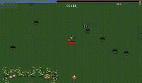 A screenshot of gameplay from Vampire Survivors