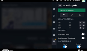 Official "AutoFlatpaks" Decky Loader plugin image.